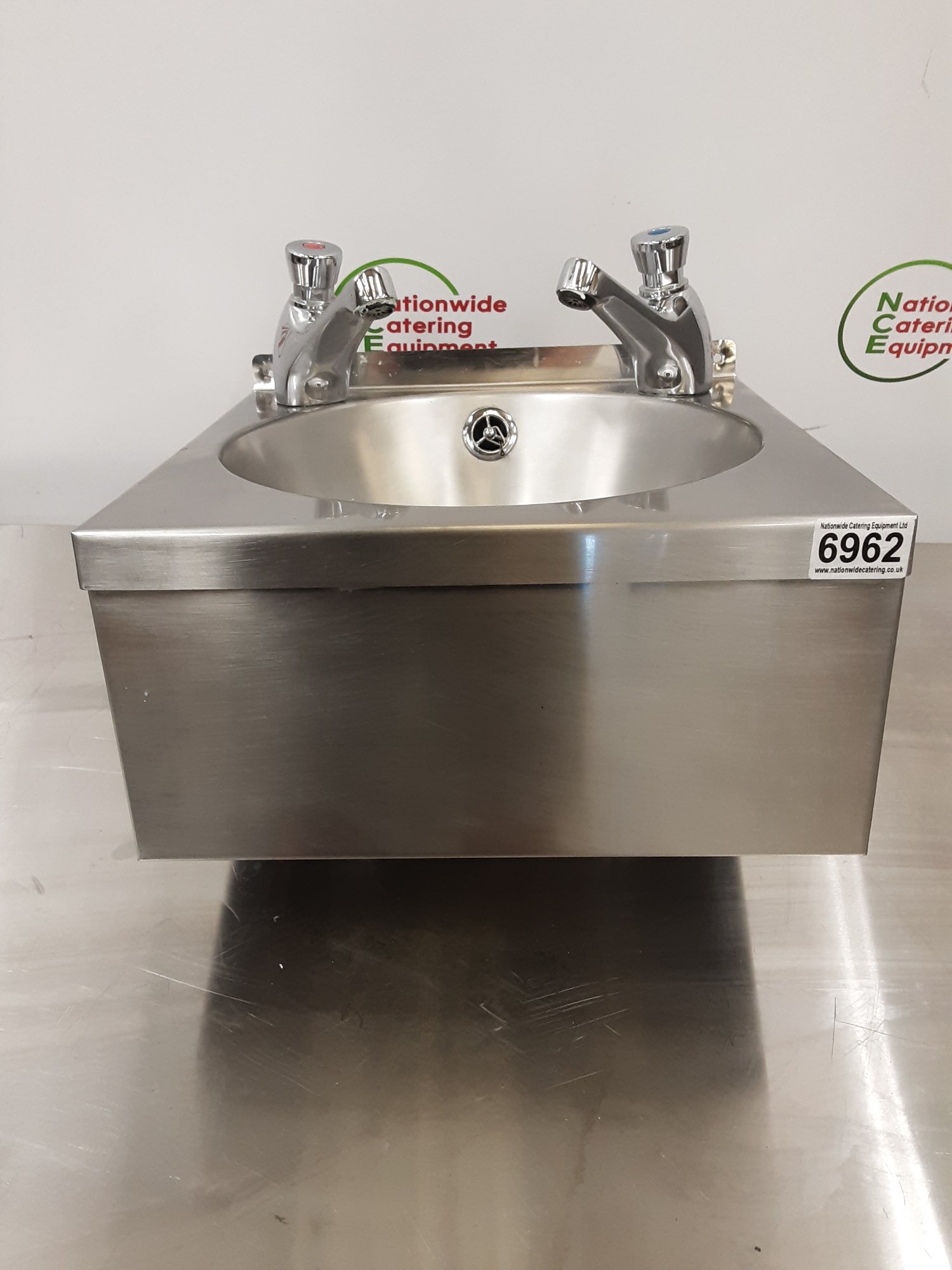 Stainless Steel Wash Hand Basin With Push Button Taps