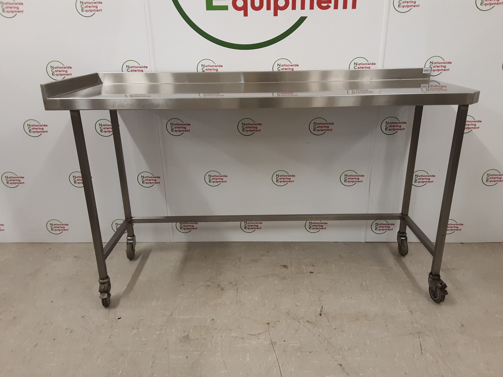 Stainless Steel Table On Wheels With Appliance Space 180x60cm